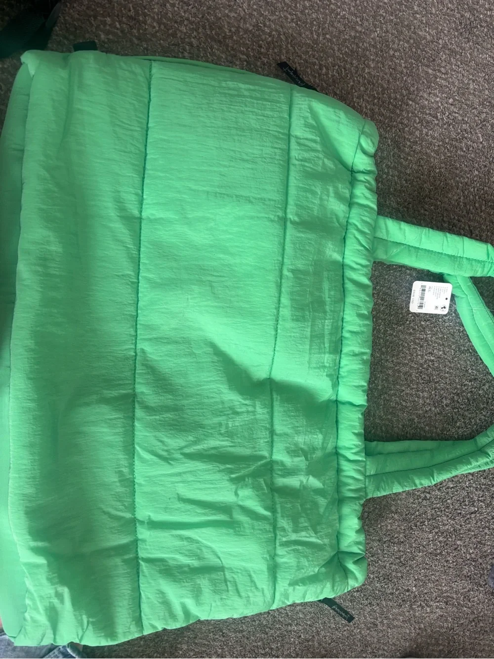 FP Movement by Free People Neon Green Quilted Tote Bag - Picture 2 of 2